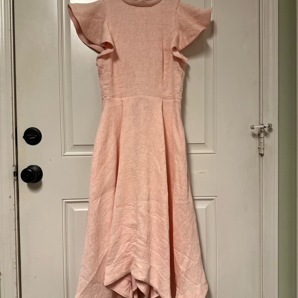 ELLIATT Gloaming Ruffled Sleeveless Open Back Dress Pink